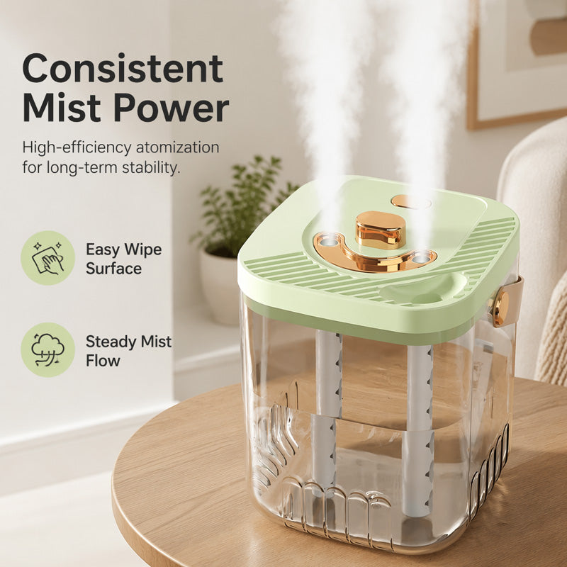 Humidificador transparente portátil con asa
