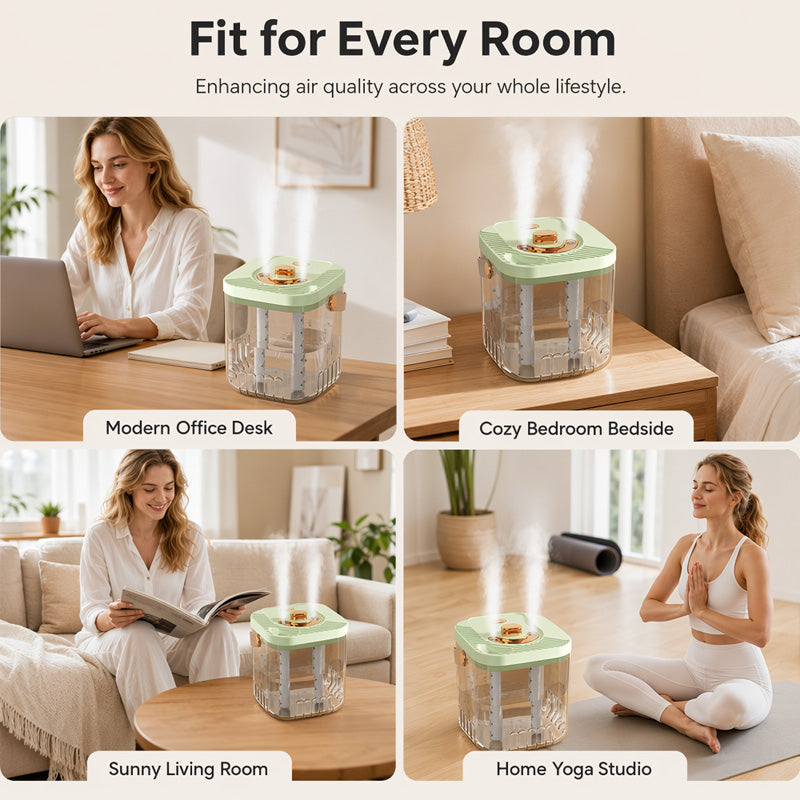 Humidificador transparente portátil con asa