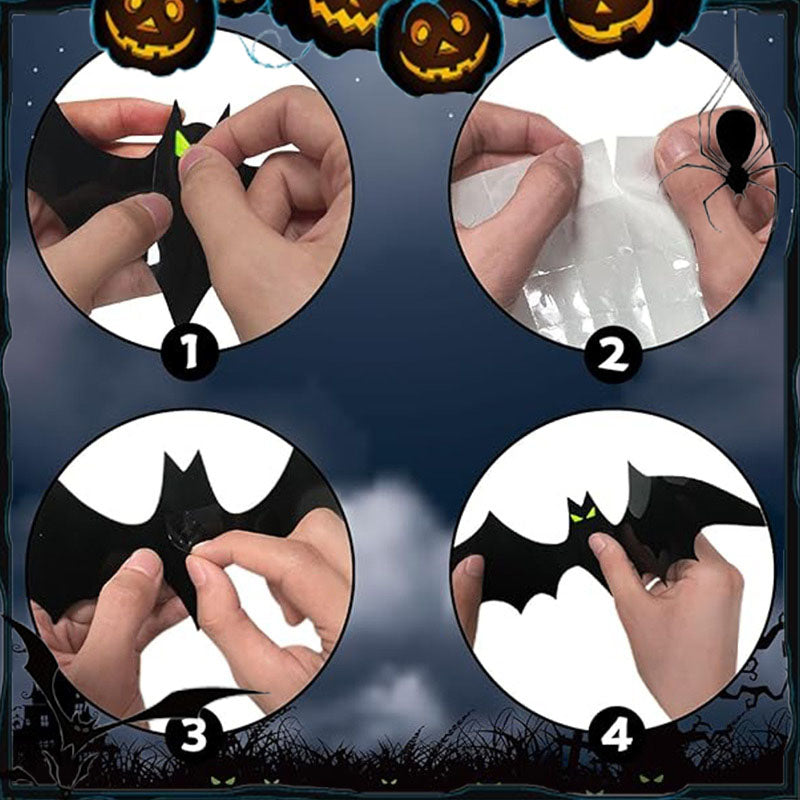 Set de Pegatinas Decorativas 3D de Murciélagos de Halloween