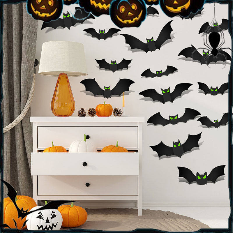 Set de Pegatinas Decorativas 3D de Murciélagos de Halloween