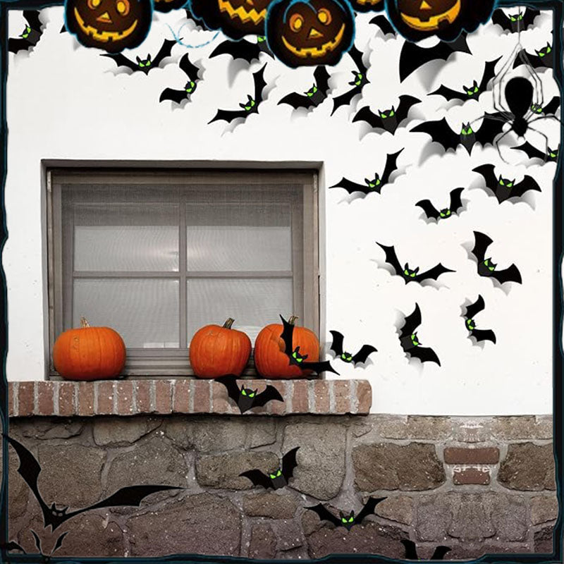 Set de Pegatinas Decorativas 3D de Murciélagos de Halloween