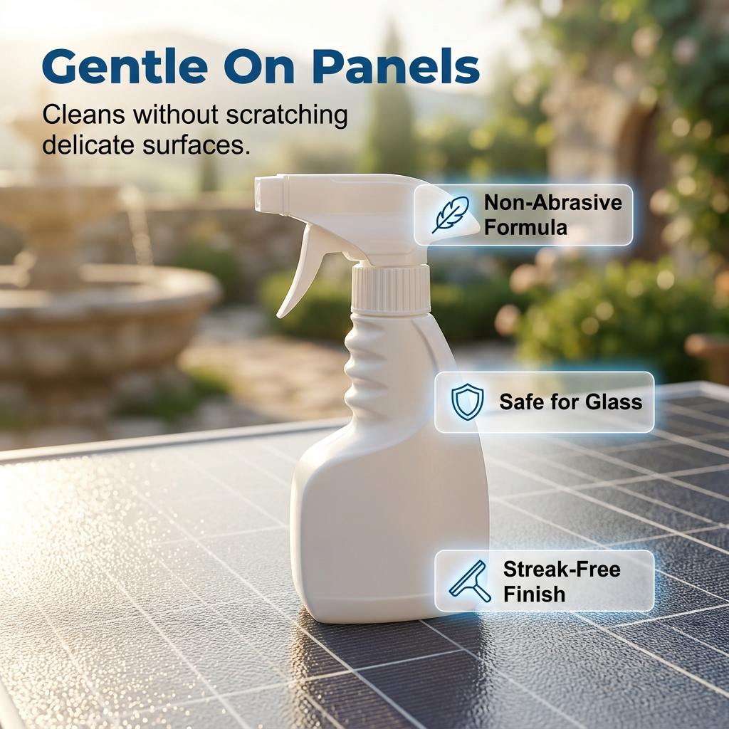 🔥Oferta Flash 50% Descuento🔥 Spray Limpiador para Paneles Solares – Alta Eficiencia, Sin Rayas, Biodegradable, 32oz rinde para 150 Galones ☀️
