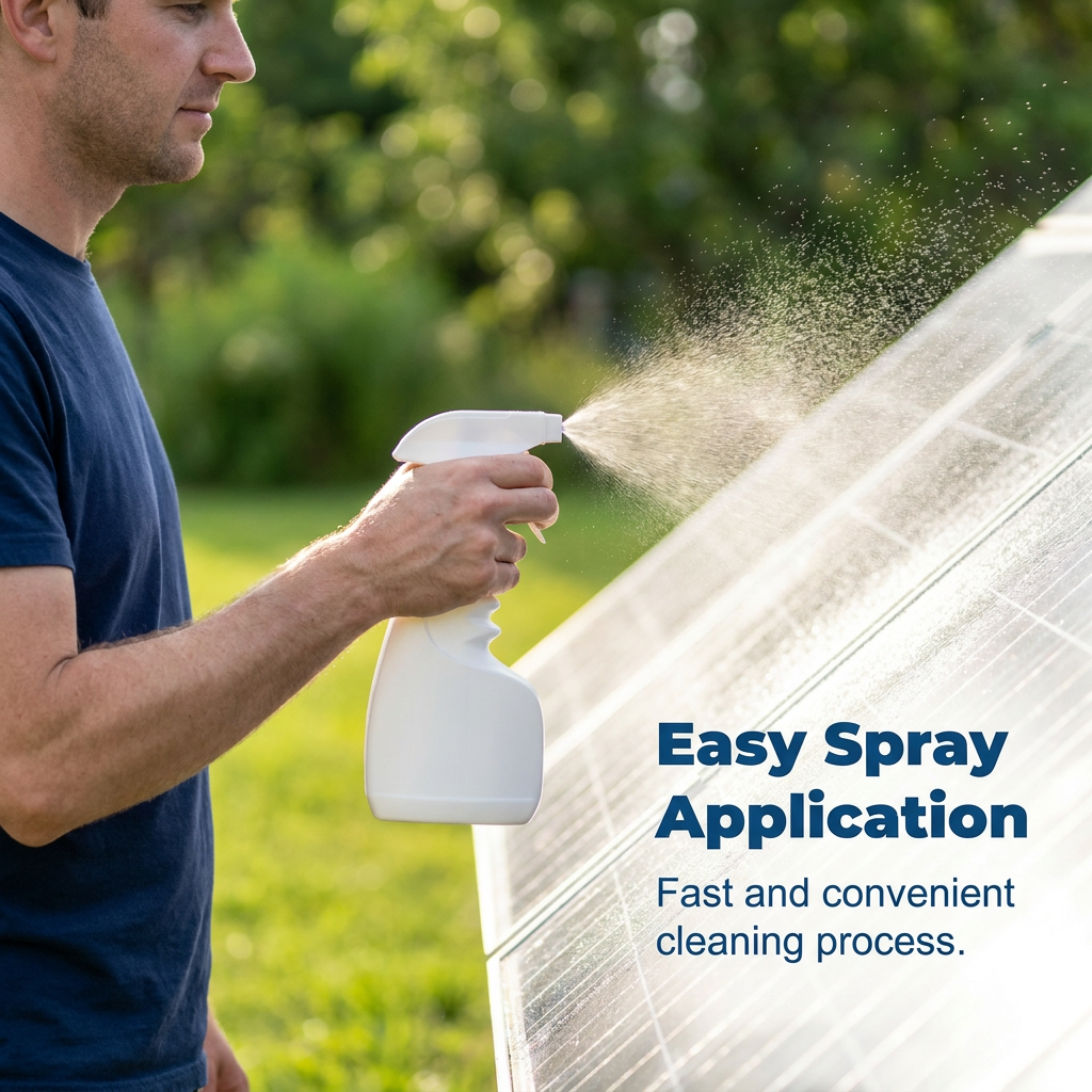 🔥Oferta Flash 50% Descuento🔥 Spray Limpiador para Paneles Solares – Alta Eficiencia, Sin Rayas, Biodegradable, 32oz rinde para 150 Galones ☀️