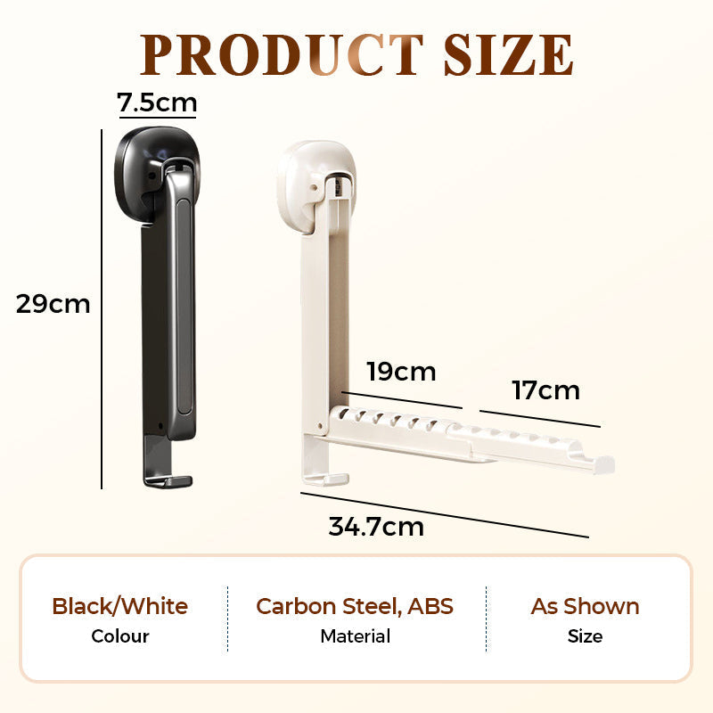 🔥 Perchero plegable telescópico con ventosas. No requiere perforaciones, ahorra espacio, ideal para baños y balcones 👚