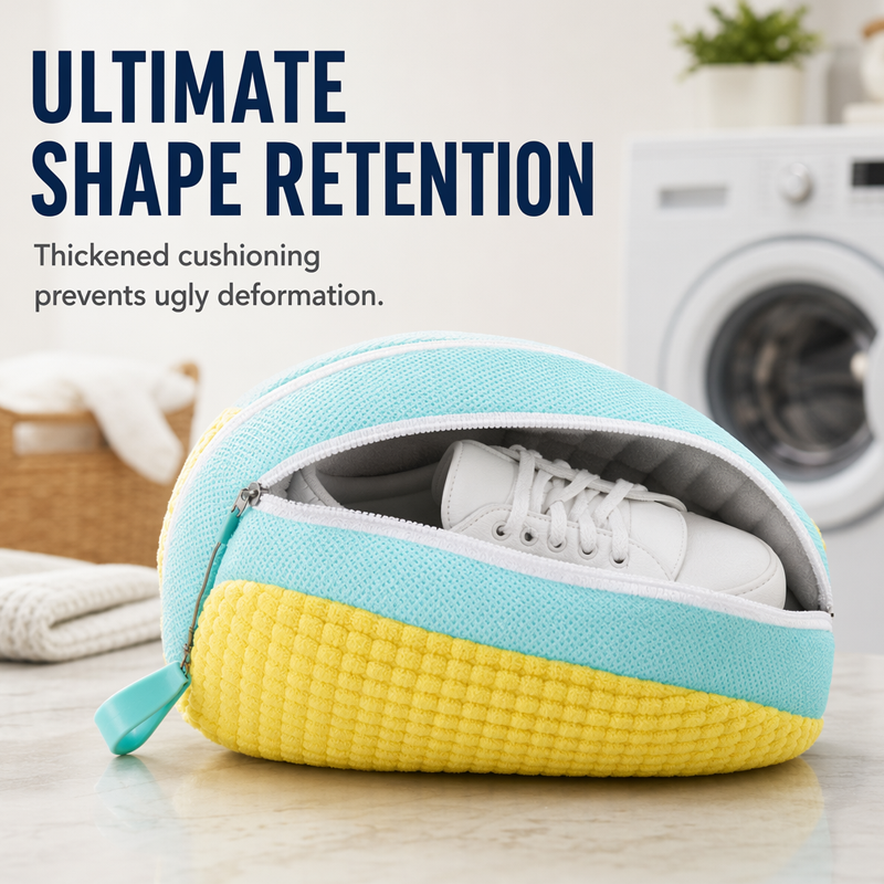 🧺¡50% de descuento por tiempo limitado! Bolsa de lavado para zapatos de calidad superior, bolsa protectora de malla absorbente de impactos con cremallera para lavar zapatos en lavadora