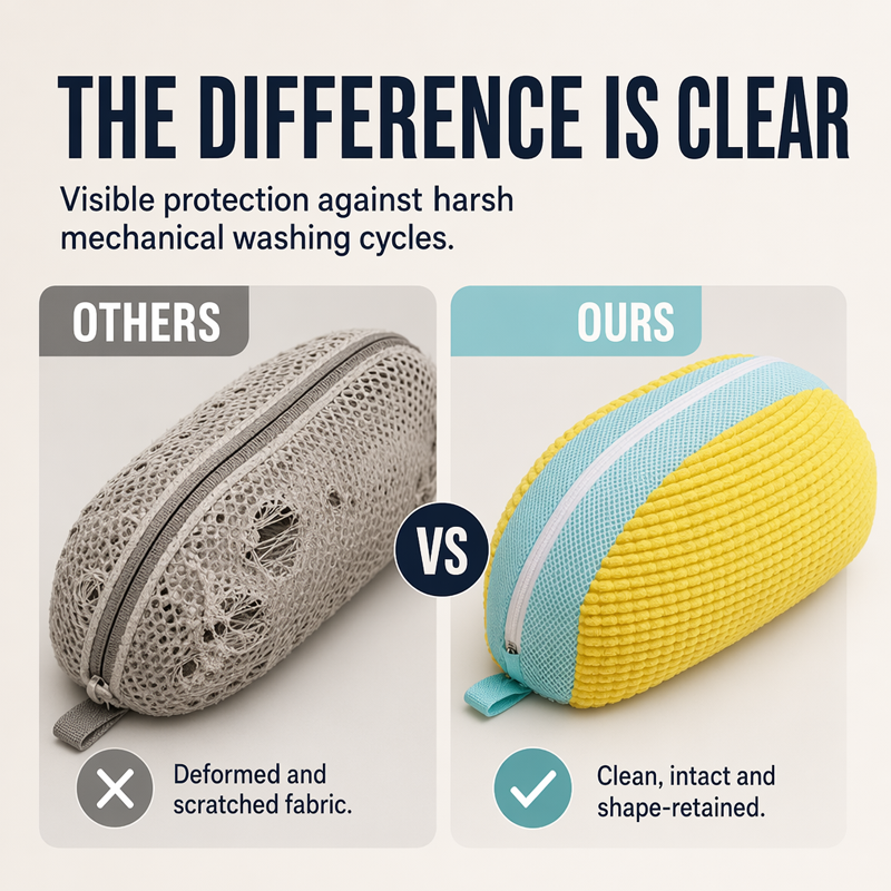 🧺¡50% de descuento por tiempo limitado! Bolsa de lavado para zapatos de calidad superior, bolsa protectora de malla absorbente de impactos con cremallera para lavar zapatos en lavadora
