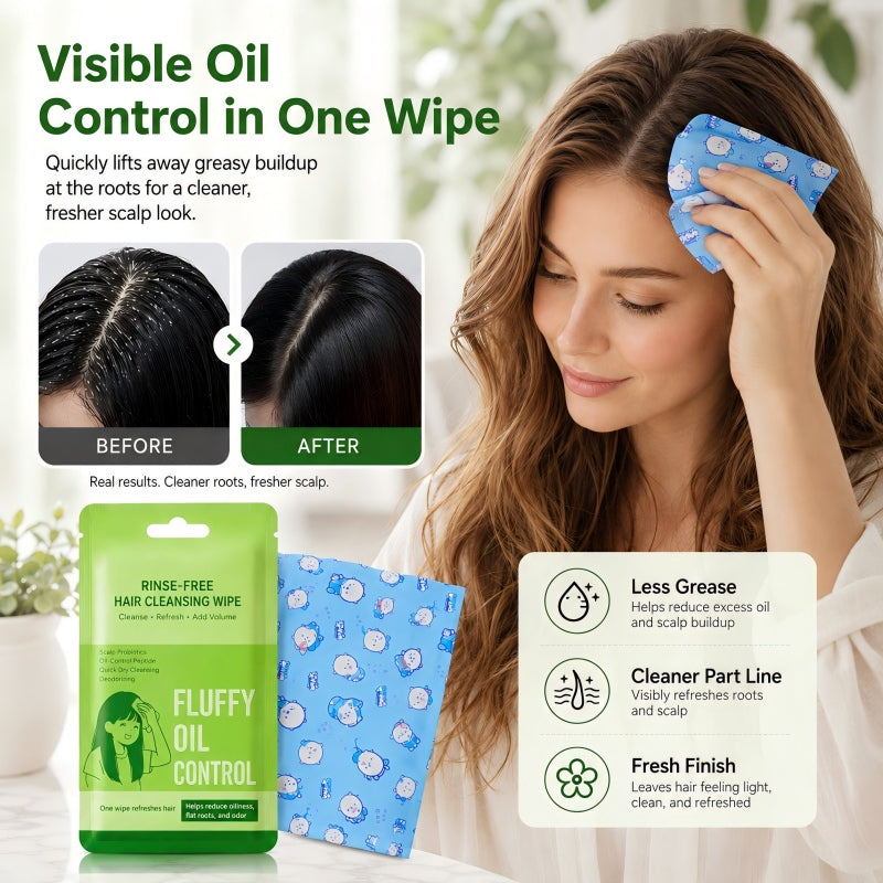 Toallitas limpiadoras para cabello portátiles sin agua