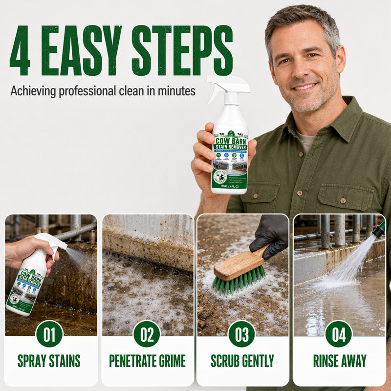 🧹¡ELIMINA LAS MANCHAS DIFÍCILES DE ESTIÉRCOL!🧹 Spray removedor: limpia suciedad y residuos, reduce malos olores, rocía y limpia, sencillo y eficaz! 🌾