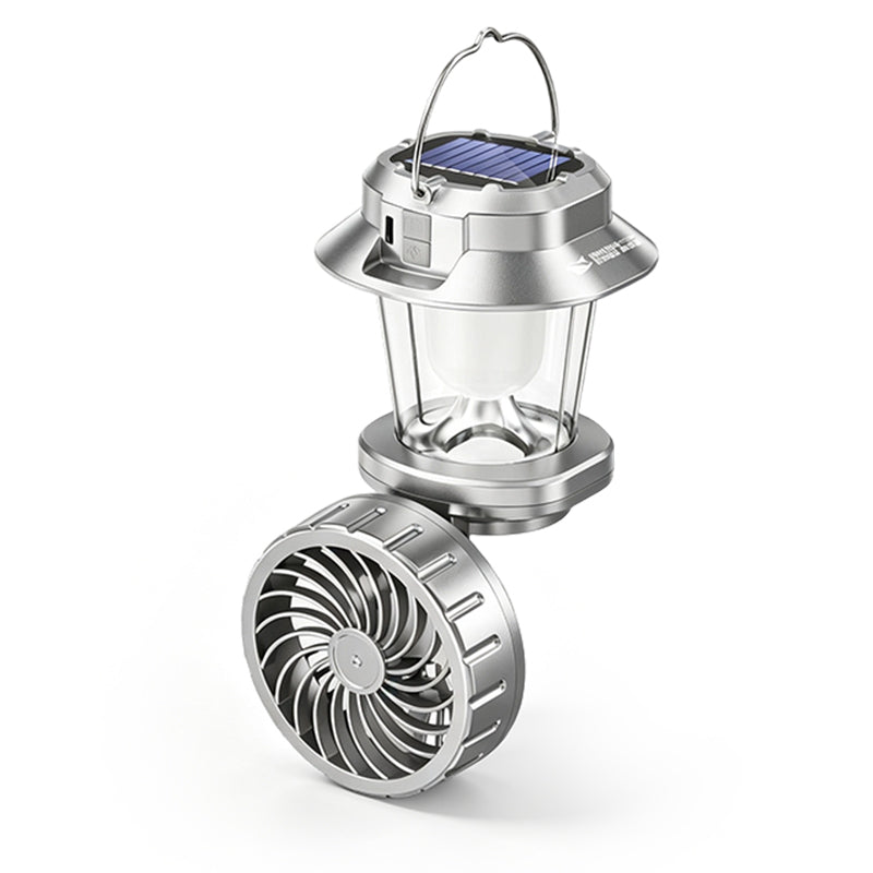 🥳ÉXITO DE VENTA 2026🥳 Linterna ventilador solar plegable – 2 en 1, carga solar, resistente a golpes, resistente a la intemperie, brillo y velocidad regulables! 🌞💨