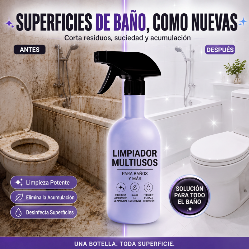 Spray limpiador multiusos de bicarbonato de sodio