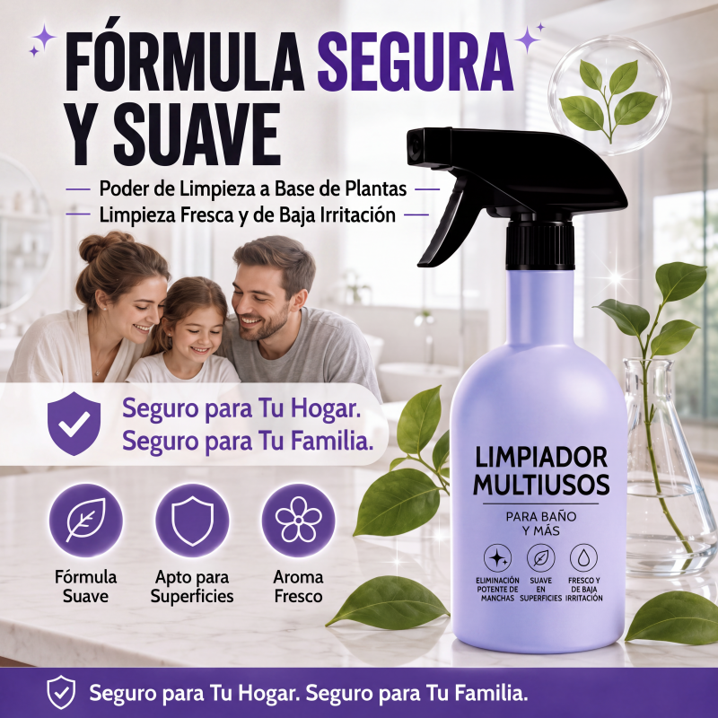 Spray limpiador multiusos de bicarbonato de sodio