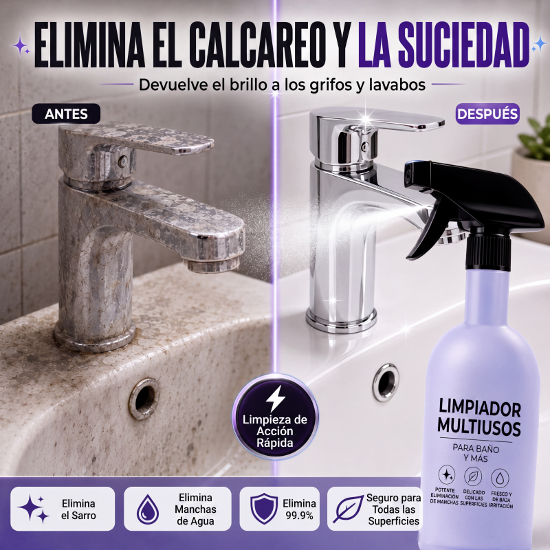 Spray limpiador multiusos de bicarbonato de sodio