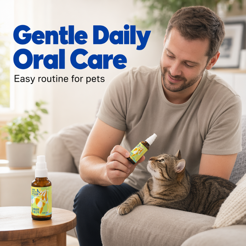 🔥Gran Oferta 50% DESCUENTO🔥 Spray refrescante para el aliento de mascotas – Menta y enzimas, sin necesidad de cepillar🐶