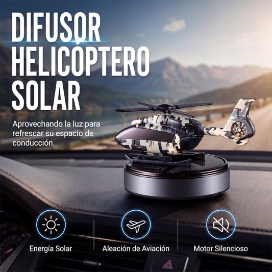 Difusor de aroma para coche en forma de helicóptero giratorio con energía solar