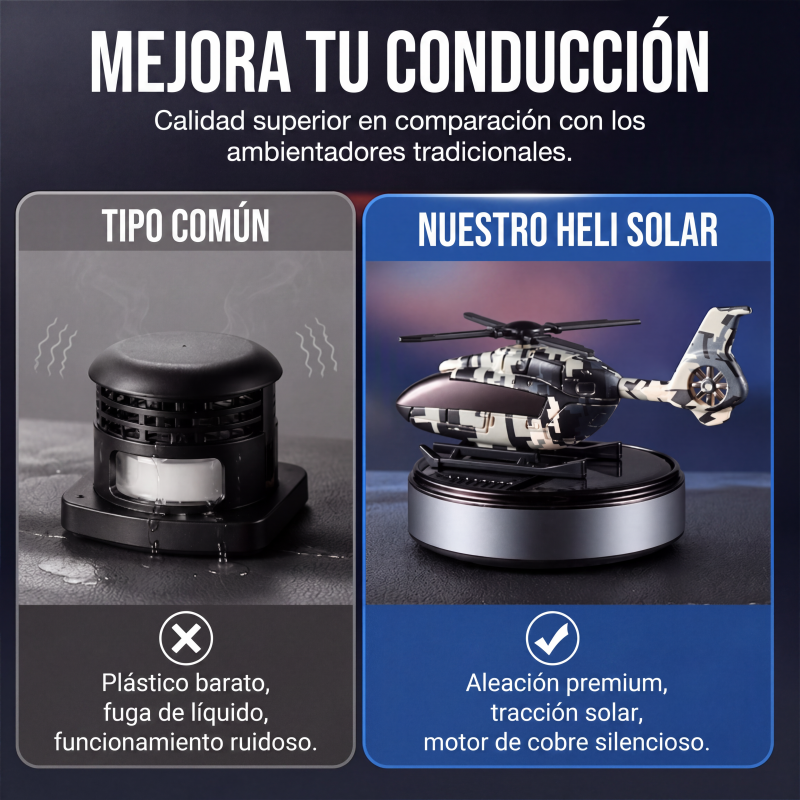 Difusor de aroma para coche en forma de helicóptero giratorio con energía solar