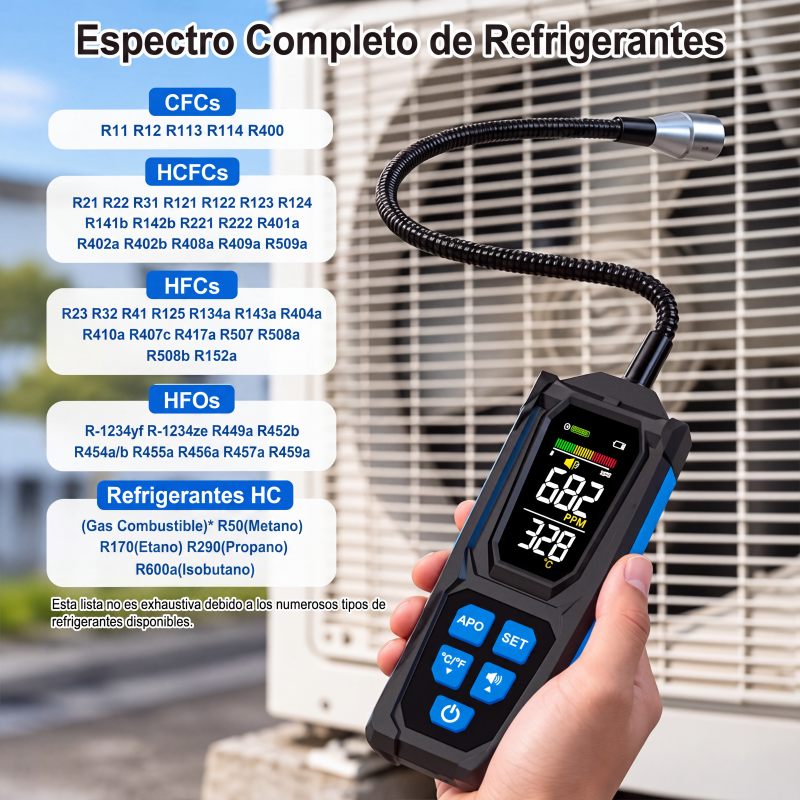 🧪 ¡50% DE DESCUENTO AHORA! ❄️ Detector de fugas de halógenos: sonda de alta sensibilidad, multigas y flexible 🔍