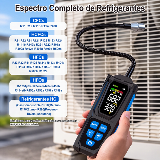🧪 ¡50% DE DESCUENTO AHORA! ❄️ Detector de fugas de halógenos: sonda de alta sensibilidad, multigas y flexible 🔍
