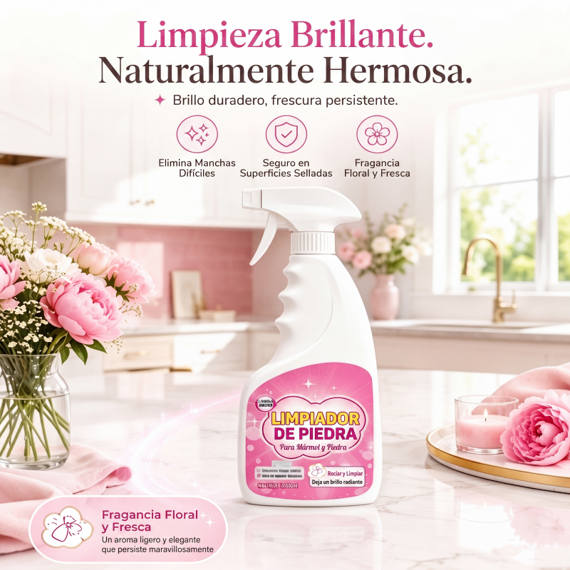 ✨ Limpiador y abrillantador de piedra: elimina las manchas, aporta brillo y deja un fresco aroma floral!