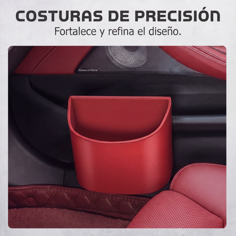 Portavasos universal de cuero para puerta de coche