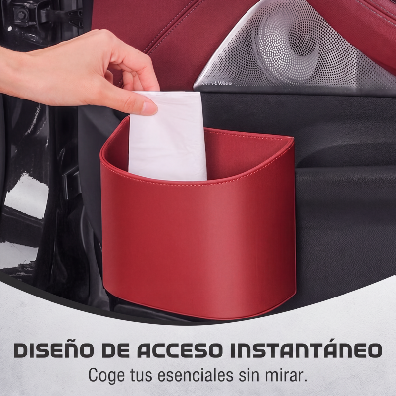 Portavasos universal de cuero para puerta de coche