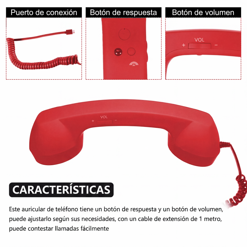 Oferta especial: 50% de descuento por tiempo limitado 🔥🎁Receptor de auricular de línea fija estilo teléfono retro