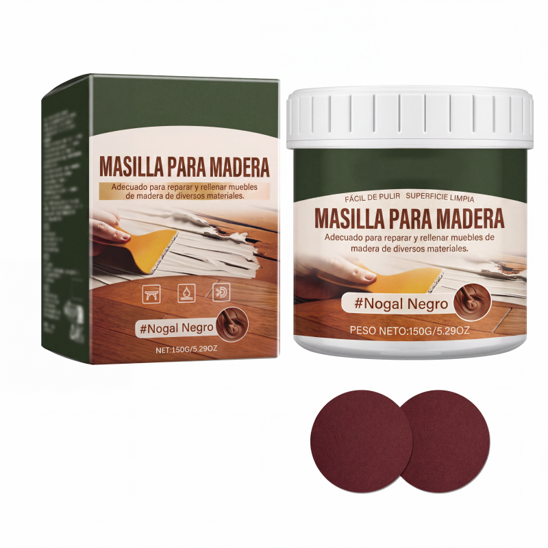 🔥VENTA FLASH🔥 Masilla de reparación para madera: rellena grietas y desportilladuras, alisa superficies, se integra a la madera oscura – ¡Aplicación sencilla!