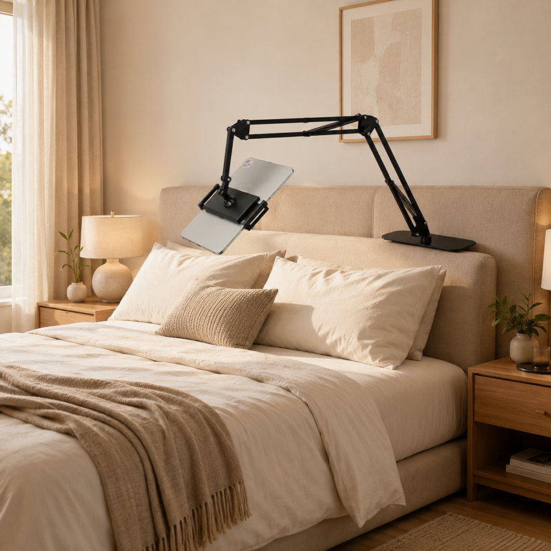 🛏️🧲 Soporte magnético para tablet para cama. Base oculta debajo del colchón, sujeción segura y modo manos libres para ver series sin cansarte 📺✨
