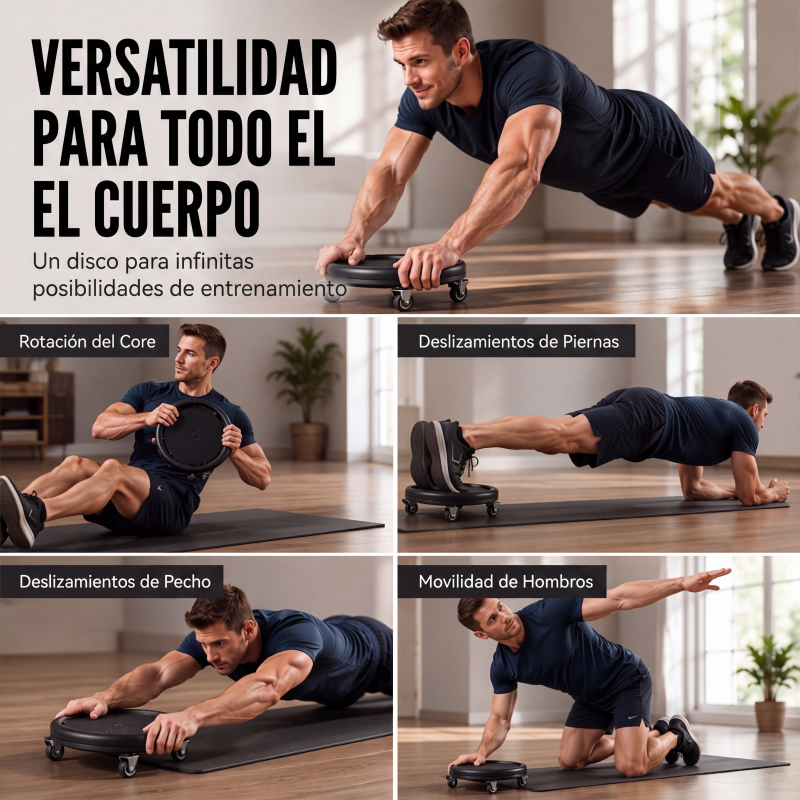 Rueda de abdominales con alfombrilla protectora para rodillas