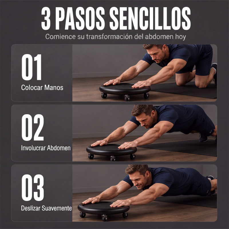 Rueda de abdominales con alfombrilla protectora para rodillas