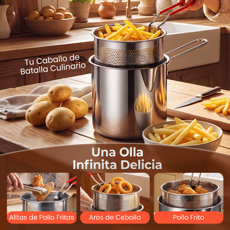 🔥¡Oferta Especial 50% Descuento!🔥 Freidora Multifuncional Acero Inoxidable 304
