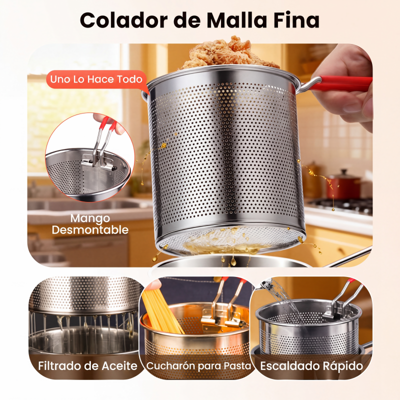 🔥¡Oferta Especial 50% Descuento!🔥 Freidora Multifuncional Acero Inoxidable 304