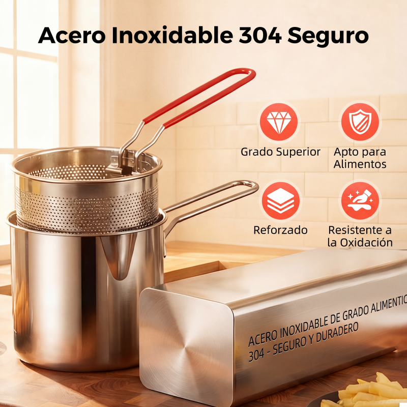 🔥¡Oferta Especial 50% Descuento!🔥 Freidora Multifuncional Acero Inoxidable 304