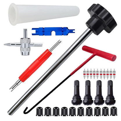 🎉 Oferta ¡Venta 2026 — Más de 13.000 unidades vendidas! 🔧 Juego de herramientas para válvulas de neumáticos – Extrae e instala núcleos de válvula en minutos – ¡Olvídate del taller de reparaciones! ✨