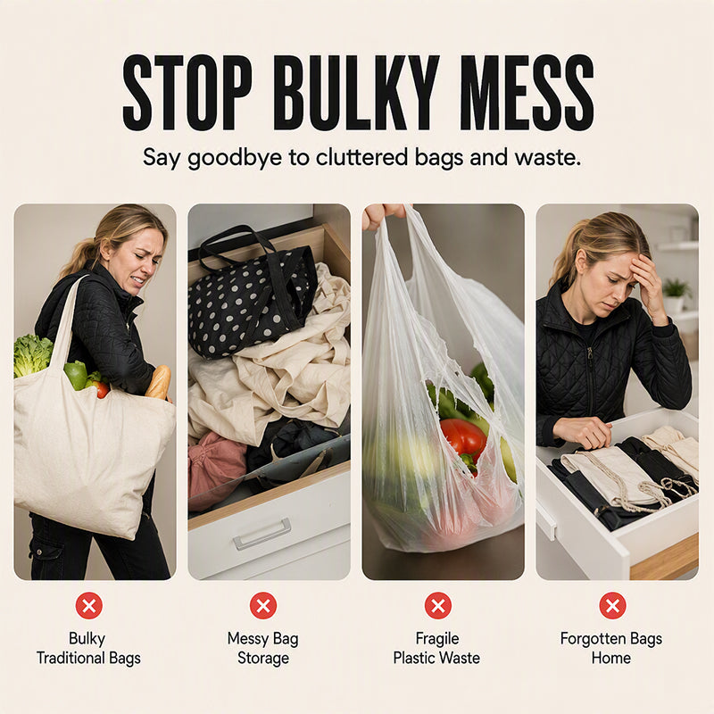🛍️ Bolsa de compra portátil enrollable, fácil de transportar