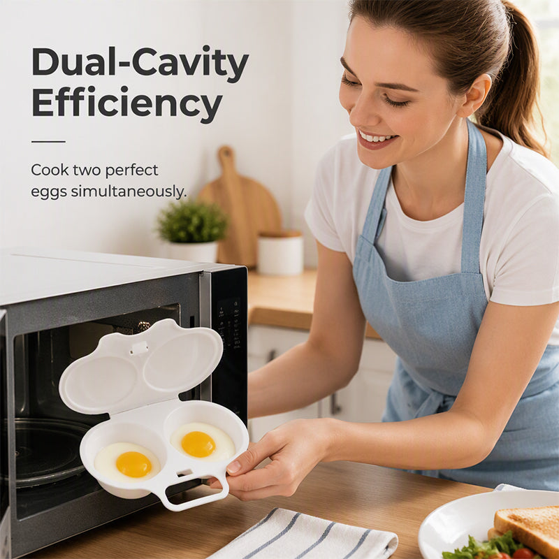 🥚⚡ Escalfador de Huevos para Microondas – Con Tapa y Asa, Prepara Huevos Perfectos en Minutos sin Salpicaduras ni Aceite 🛡️✨