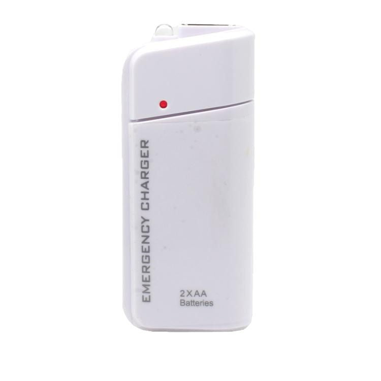 Cargador Portátil de Emergencia, Power Bank Alimentado con Pilas AA con Linterna LED