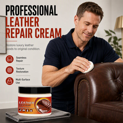 🛋️ ¡50% DE DESCUENTO AHORA! Crema reparadora de cuero multifuncional — Restaurador profesional de cuero sin fisuras, bálsamo para recuperar la textura para sofás, asientos de coche, bolsos y zapatos