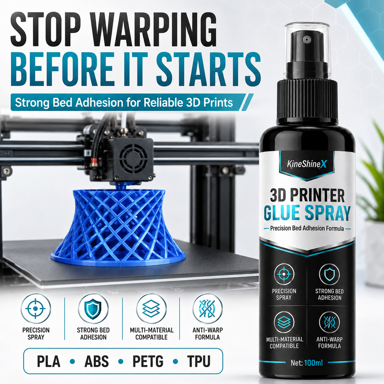 🔥¡GRAN OFERTA 60% DE DESCUENTO🔥 Spray adhesivo para cama de impresora 3D – Reduce la deformación y mejora la primera capa 🖨️