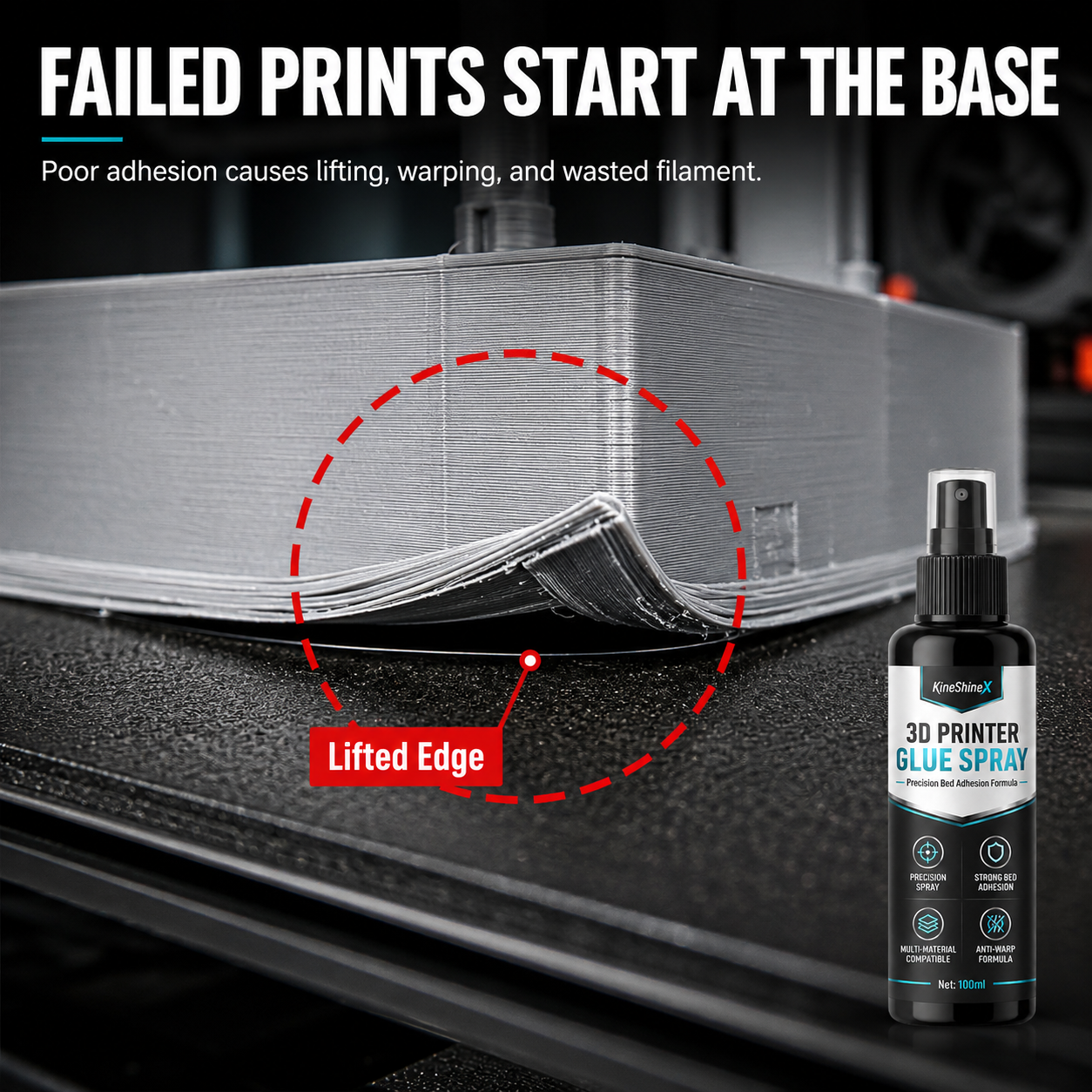🔥¡GRAN OFERTA 60% DE DESCUENTO🔥 Spray adhesivo para cama de impresora 3D – Reduce la deformación y mejora la primera capa 🖨️