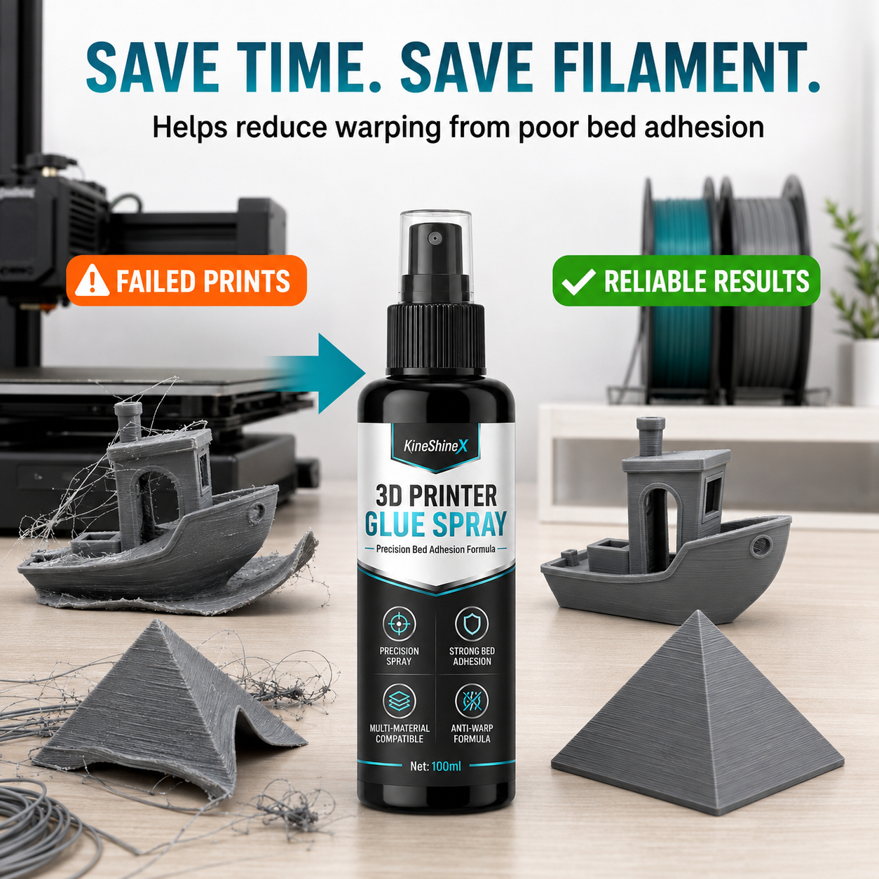 🔥¡GRAN OFERTA 60% DE DESCUENTO🔥 Spray adhesivo para cama de impresora 3D – Reduce la deformación y mejora la primera capa 🖨️