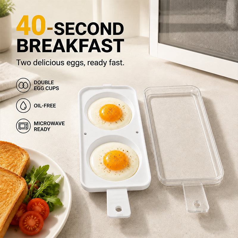 📢📢¡50% DE DESCUENTO !! ⏰Cocedor de huevos de 2 cavidades para microondas