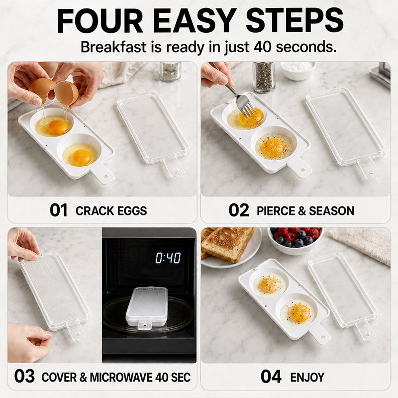 📢📢¡50% DE DESCUENTO !! ⏰Cocedor de huevos de 2 cavidades para microondas