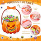 🔥🍬🎃 Bolsas de regalo de Halloween, bolsas transparentes con cierre en forma de calabaza🎁
