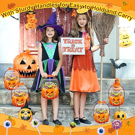 🔥🍬🎃 Bolsas de regalo de Halloween, bolsas transparentes con cierre en forma de calabaza🎁