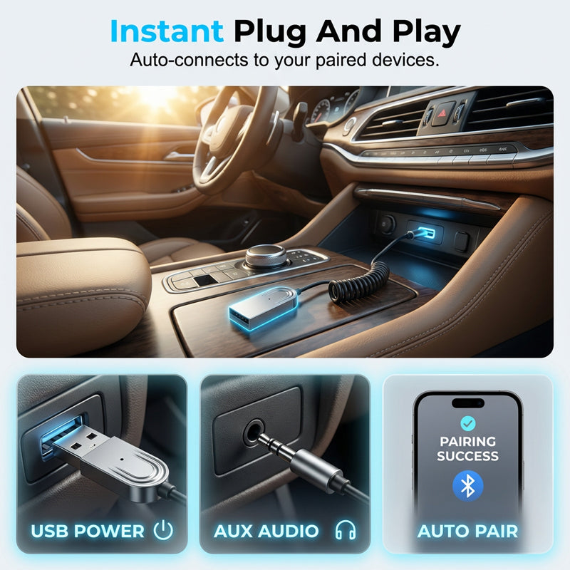 Receptor de audio Bluetooth para auto