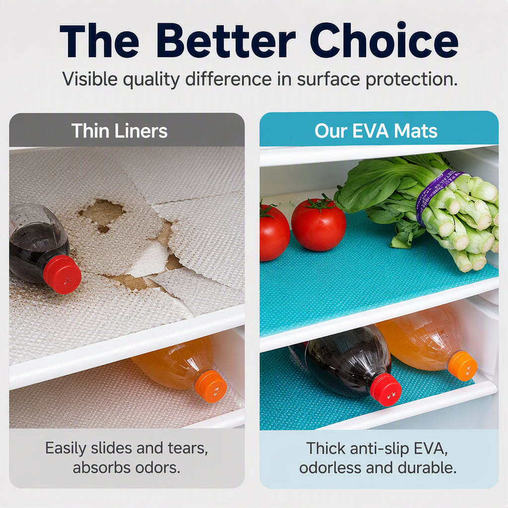 🧊 ¡50% DE DESCUENTO AHORA! 🛡️ Protectores impermeables para estantes del refrigerador – Antideslizantes, fáciles de limpiar y aptos para alimentos – Mantienen los estantes frescos y organizados ✨