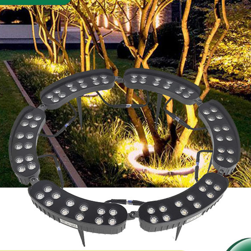 🌳💡 Luces solares en forma de árbol con anillo – Focos exteriores resistentes a la intemperie, ideales para árboles, columnas y jardines