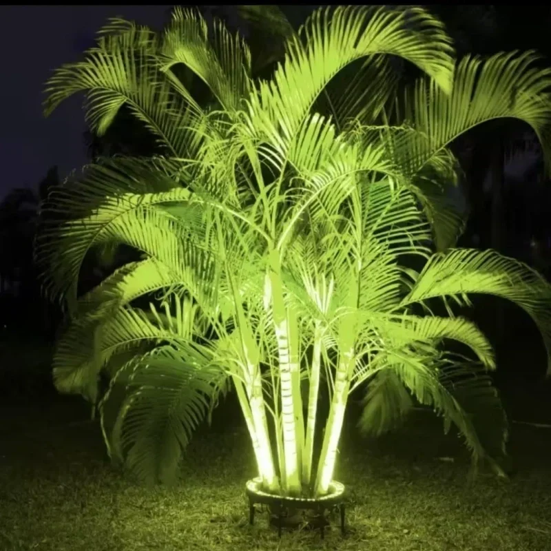🌳💡 Luces solares en forma de árbol con anillo – Focos exteriores resistentes a la intemperie, ideales para árboles, columnas y jardines