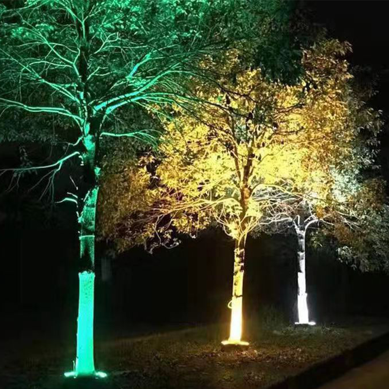 🌳💡 Luces solares en forma de árbol con anillo – Focos exteriores resistentes a la intemperie, ideales para árboles, columnas y jardines
