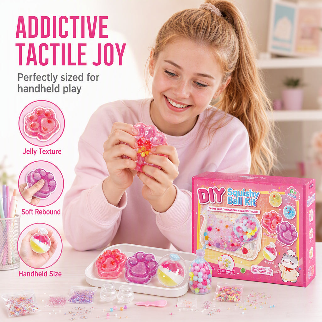 🔥 ¡50% DESCUENTO! 🧁 Kit de juguete antiestrés tipo helado frito DIY con diseño de garra de gato para niños